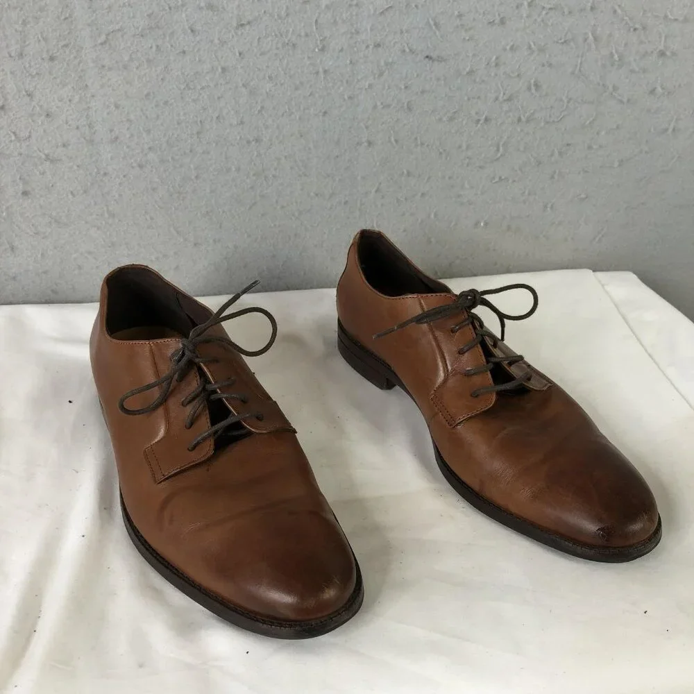 Cole Haan Derby Oxford Shoes Mens Size 9 Brown Grand OS Leather Dress C35107